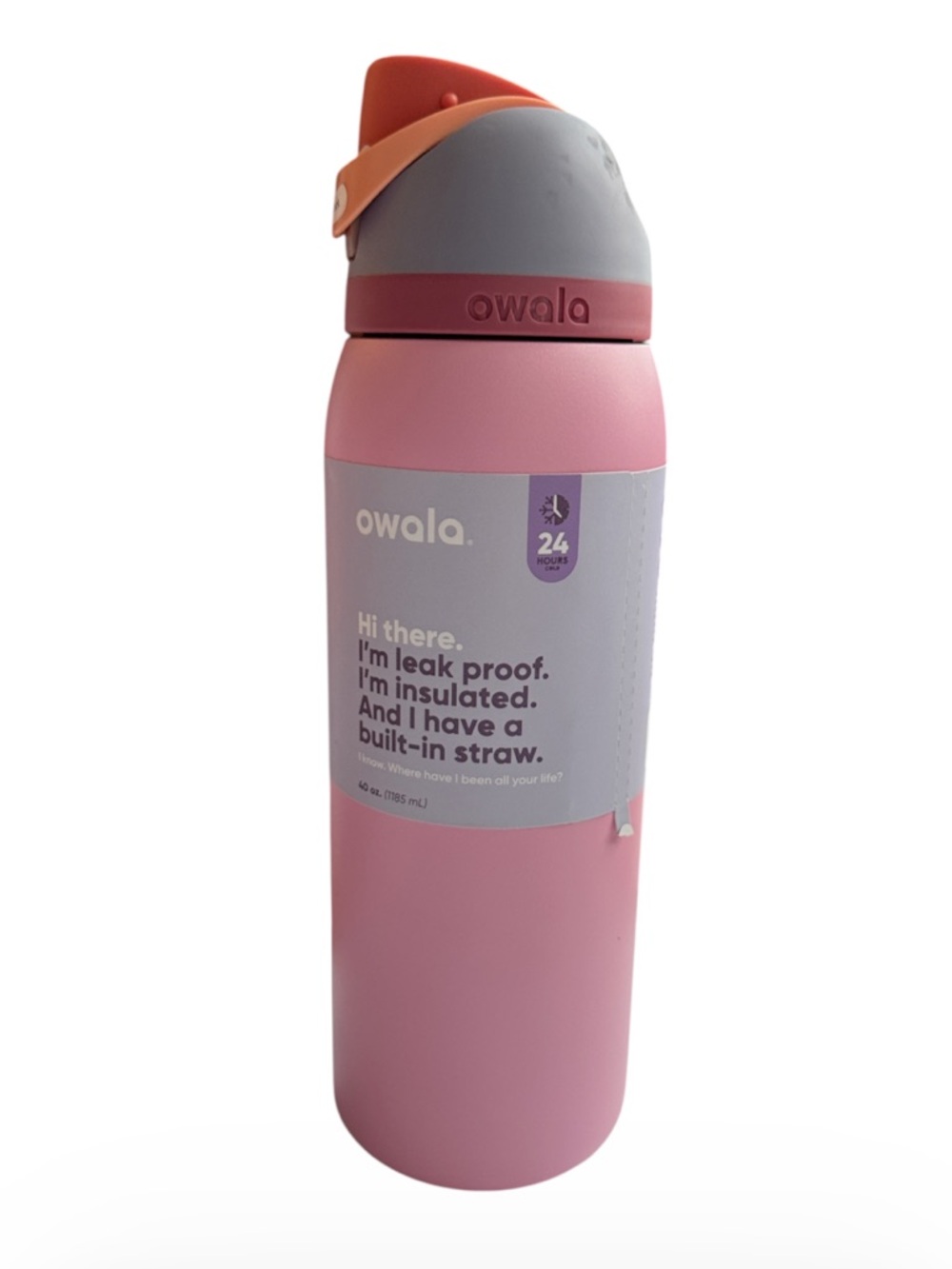 NWT Owala 40oz FreeSip Stainless Steel Water Bottle,PEACHY ROSE